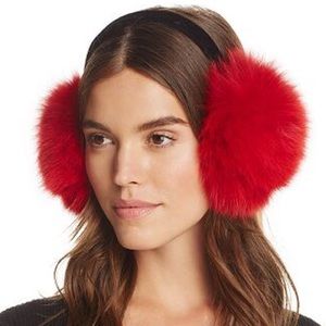 Surell Real Fox Fur Velvet Band Earmuffs